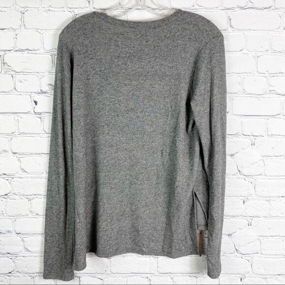 PST NWT Heathered Brush Knit Vent Gray Pullover XS - Picture 5 of 7
